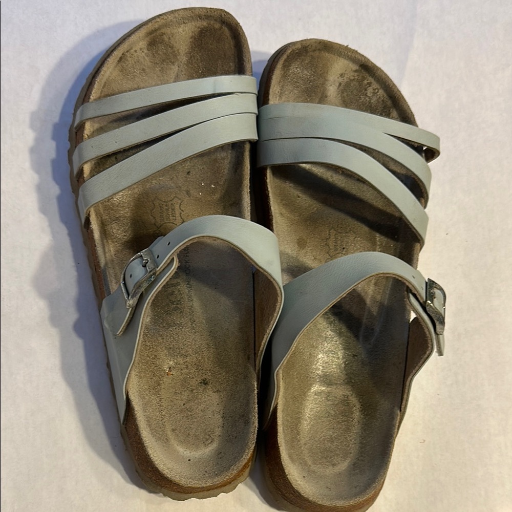 Light Blue Betula Birkenstock Size 37 Strappy Sandals.
